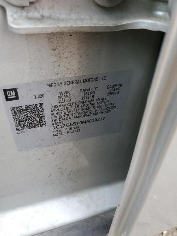 1G1ZG5ST0MF019277 - 2021 CHEVROLET MALIBU RS 银色 照片 12