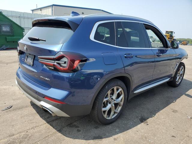 5UX53DP01N9J36357 - 2022 BMW X3 XDRIVE30I BLUE photo 3