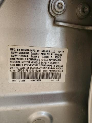 19VDE1F51DE018203 - 2013 ACURA ILX 20 PREMIUM SILVER photo 12