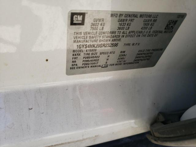 1GYS4HKJ9GR232596 - 2016 CADILLAC ESCALADE ESV LUXURY WHITE photo 13