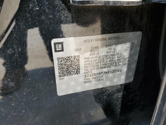 1G1ZB5ST7KF120361 - 2019 CHEVROLET MALIBU LS შავი ფოტო 12