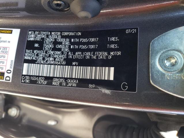JTENU5JR9M5964749 - 2021 TOYOTA 4RUNNER SR5/SR5 PREMIUM 灰色 照片 13