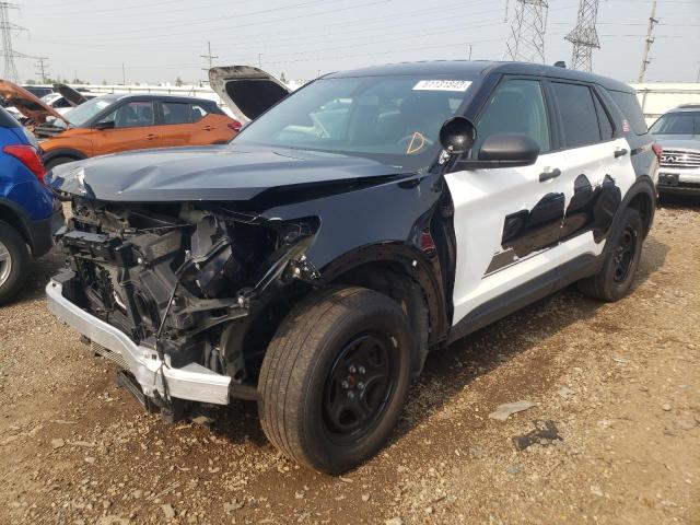 1FM5K8AB9MGB53550 - 2021 FORD EXPLORER POLICE INTERCEPTOR TWO TONE photo 1