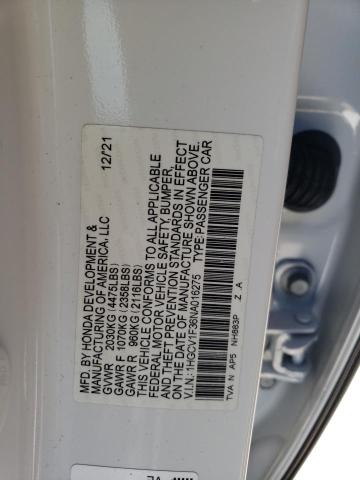 1HGCV1F36NA016275 - 2022 HONDA ACCORD SPORT WHITE photo 13