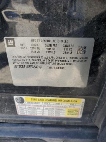 1G1ZC5E14BF334019 - 2011 CHEVROLET MALIBU 1LT 黑色 照片 12