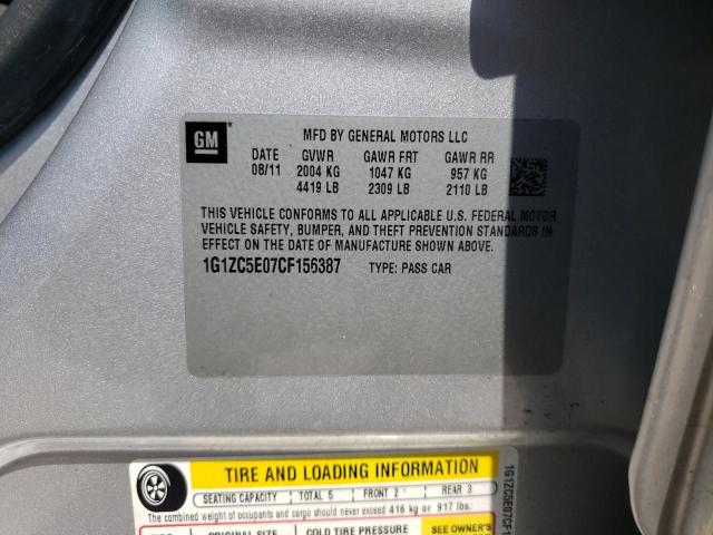 1G1ZC5E07CF156387 - 2012 CHEVROLET MALIBU 1LT SILVER photo 12