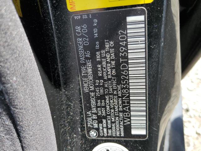 WBAHN83526DT39402 - 2006 BMW 750 LI BLACK photo 13