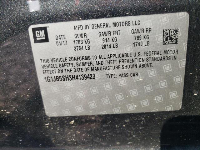 1G1JB5SH3H4139423 - 2017 CHEVROLET SONIC LS 灰色 照片 12