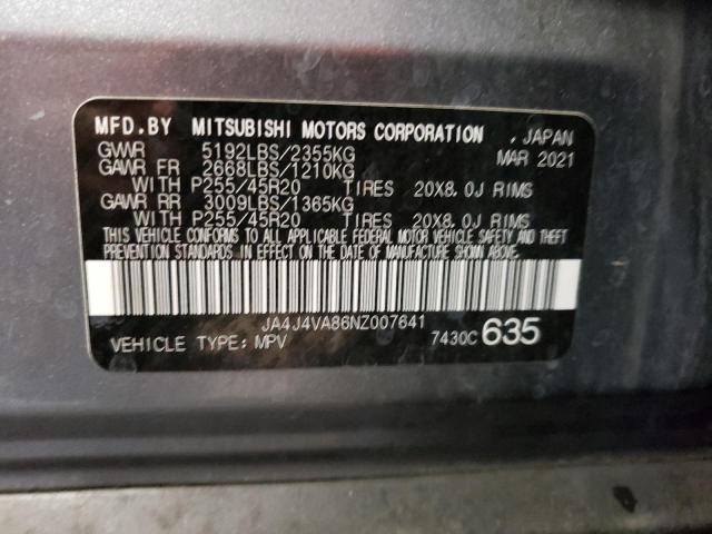 JA4J4VA86NZ007641 - 2022 MITSUBISHI OUTLANDER SEL SILVER photo 13