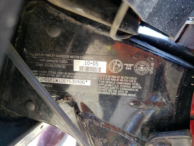 1HD1FCW106Y638486 - 2006 HARLEY-DAVIDSON FLHTCUI 红色 照片 10