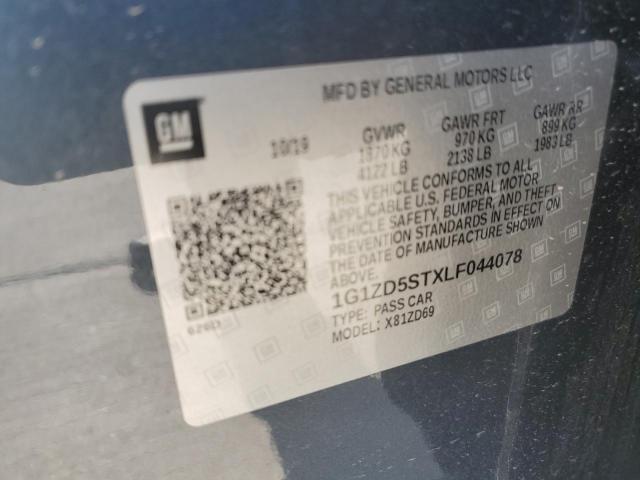 1G1ZD5STXLF044078 - 2020 CHEVROLET MALIBU LT GRAY photo 12