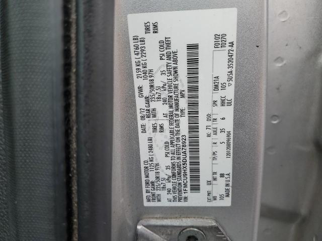 1FMCU9HX5DUA78923 - 2013 FORD ESCAPE SEL SILVER photo 13