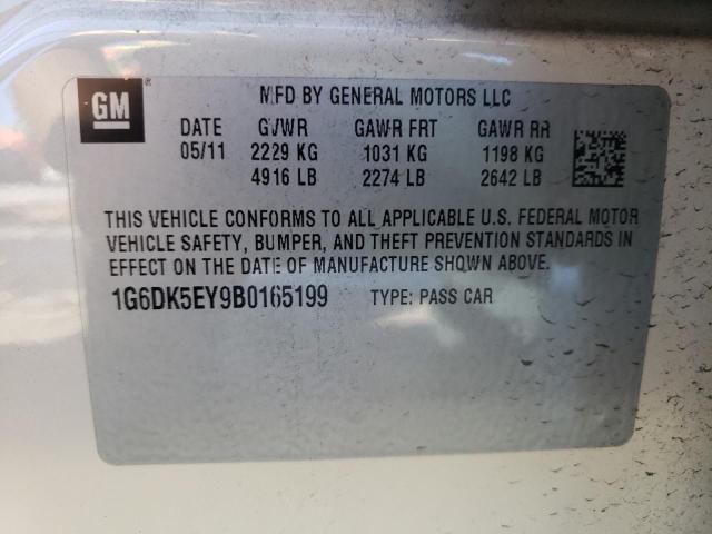 1G6DK5EY9B0165199 - 2011 CADILLAC CTS PERFORMANCE COLLECTION Белый фото 10