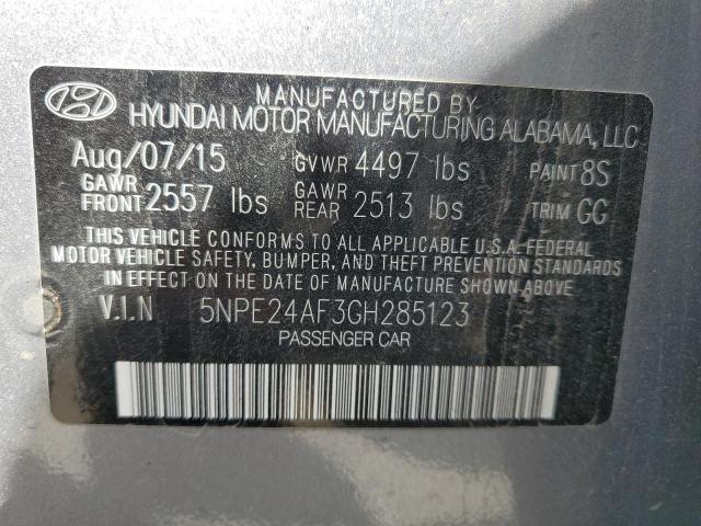 5NPE24AF3GH285123 - 2016 HYUNDAI SONATA SE SILVER photo 13