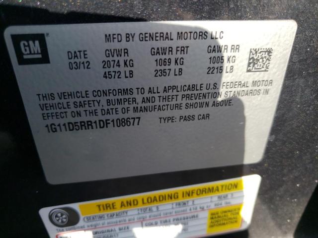 1G11D5RR1DF108677 - 2013 CHEVROLET MALIBU 1LT 石墨色 照片 12