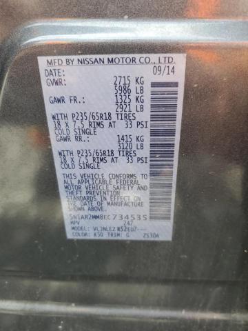 5N1AR2MM8EC734535 - 2014 NISSAN PATHFINDER S CHARCOAL photo 13