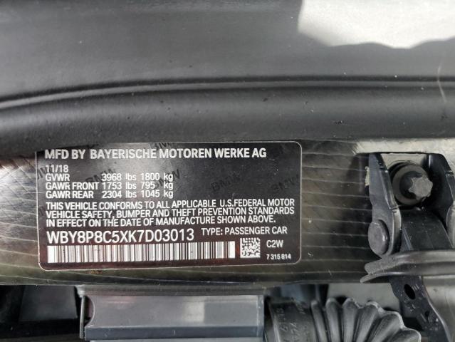 WBY8P8C5XK7D03013 - 2019 BMW I3 S REX BLACK photo 12