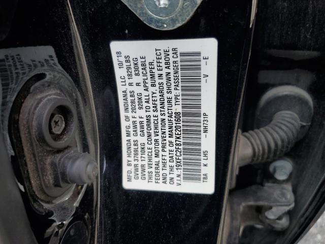 19XFC2F87KE201608 - 2019 HONDA CIVIC SPORT 黑色 照片 12