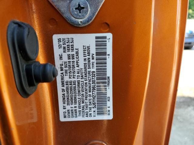 5J6YH27796L007329 - 2006 HONDA ELEMENT EX ORANGE photo 13