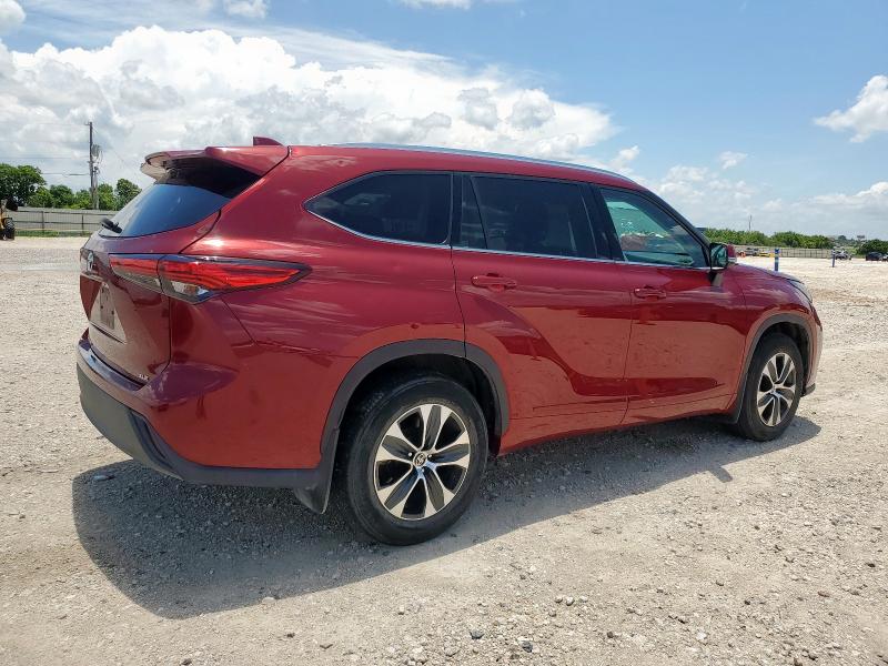 5TDGZRAH7MS042388 - 2021 TOYOTA HIGHLANDER XLE Czerwony zdjęcie 3