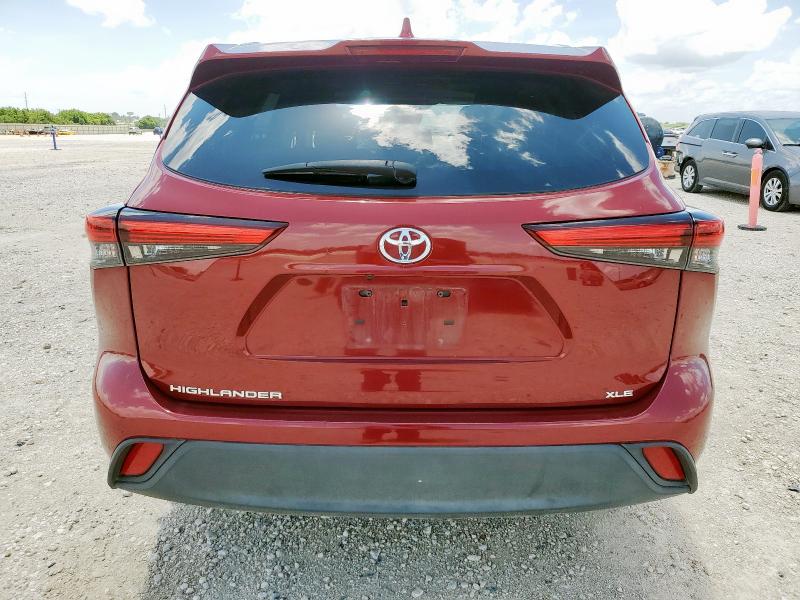 5TDGZRAH7MS042388 - 2021 TOYOTA HIGHLANDER XLE Czerwony zdjęcie 6