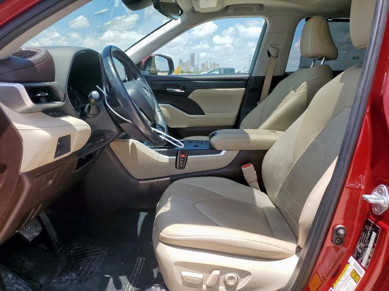 5TDGZRAH7MS042388 - 2021 TOYOTA HIGHLANDER XLE Czerwony zdjęcie 7