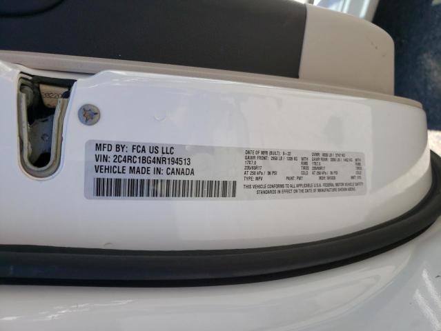 2C4RC1BG4NR194513 - 2022 CHRYSLER PACIFICA TOURING L თეთრი ფოტო 13