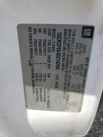 1GCNCPEX4DZ142896 - 2013 CHEVROLET SILVERADO C1500 白色 照片 12