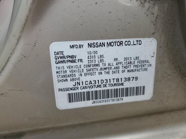 JN1CA31D31T813879 - 2001 NISSAN MAXIMA GXE BEIGE photo 12