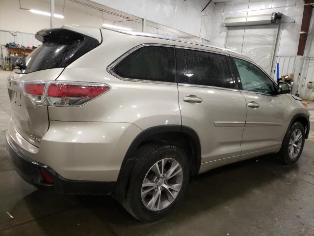 5TDJKRFH0FS214458 - 2015 TOYOTA HIGHLANDER XLE GOLD photo 3