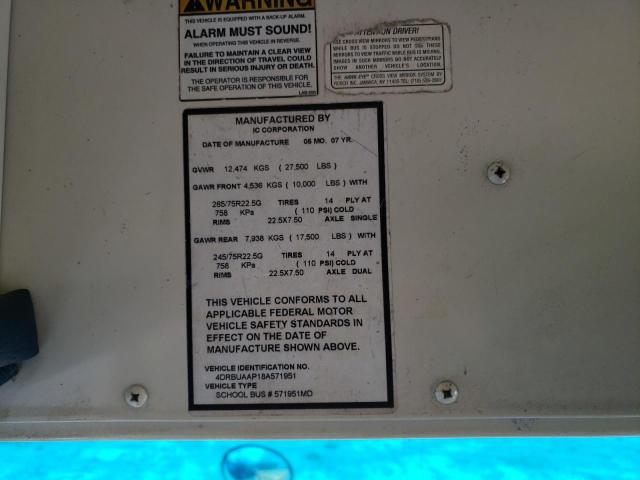 4DRBUAAP18A571951 - 2008 IC CORPORATION 3000 YELLOW photo 10