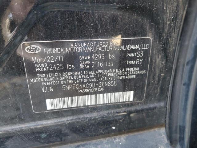 5NPEC4AC9BH269858 - 2011 HYUNDAI SONATA SE BLACK photo 12