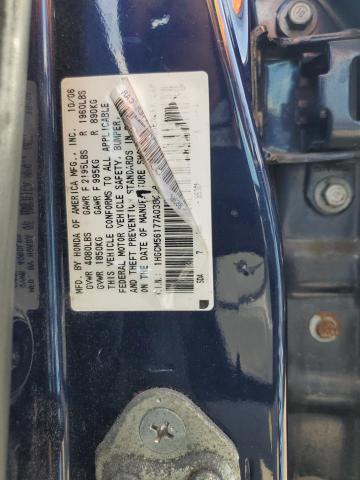 1HGCM56177A038698 - 2007 HONDA ACCORD VALUE BLUE photo 12