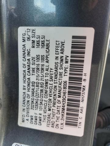 2HKRM4H39CH618006 - 2012 HONDA CR-V LX GRAY photo 14