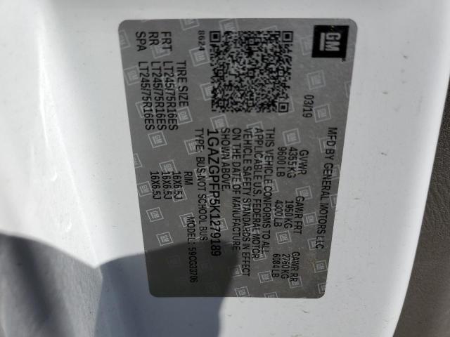 1GAZGPFP5K1279189 - 2019 CHEVROLET EXPRESS G3 LT WHITE photo 14