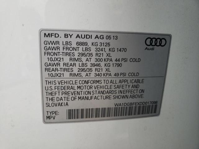 WA1DGBFEXDD017098 - 2013 AUDI Q7 PRESTIGE WHITE photo 13