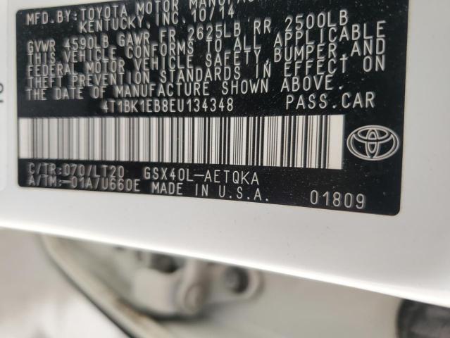 4T1BK1EB8EU134348 - 2014 TOYOTA AVALON BASE WHITE photo 12