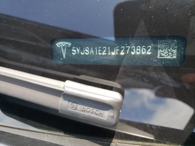 5YJSA1E21JF273862 - 2018 TESLA MODEL S Մոխրագույն լուսանկար 12