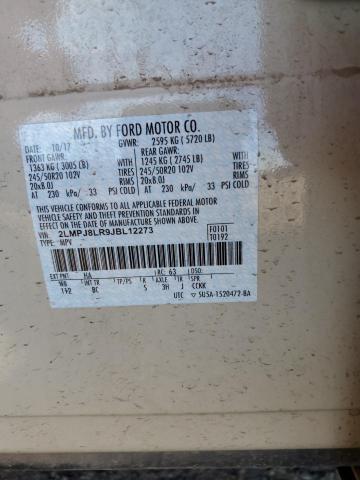 2LMPJ8LR9JBL12273 - 2018 LINCOLN MKX RESERVE Կրեմագույն լուսանկար 13