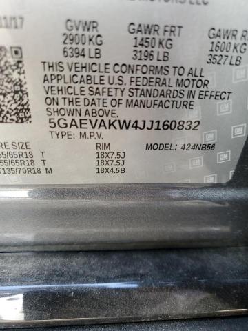 5GAEVAKW4JJ160832 - 2018 BUICK ENCLAVE ESSENCE 银色 照片 12