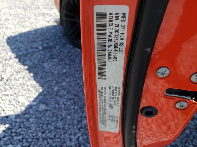 2C3CDZFJXMH560863 - 2021 DODGE CHALLENGER R/T SCAT PACK ORANGE photo 13