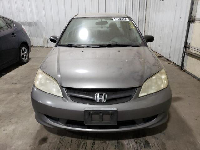 1HGES16315L005061 - 2005 HONDA CIVIC DX VP SILVER photo 5