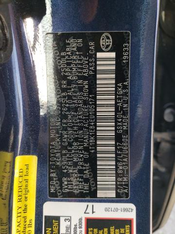 4T1BK1EB4EU105171 - 2014 TOYOTA AVALON BASE Mavi foto 13