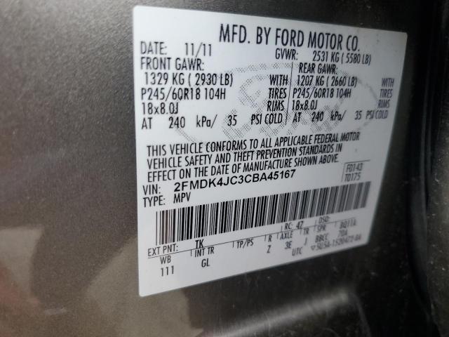 2FMDK4JC3CBA45167 - 2012 FORD EDGE SEL Qəhvəyi foto 14