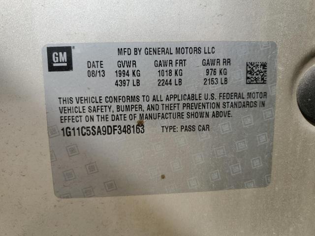 1G11C5SA9DF348163 - 2013 CHEVROLET MALIBU 1LT BEIGE photo 12