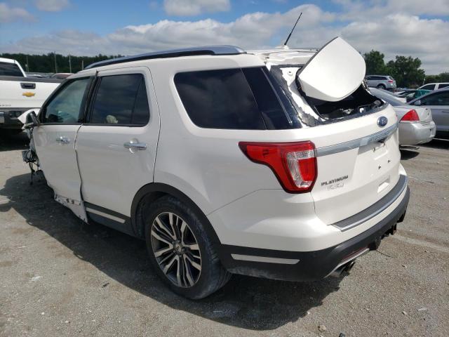 1FM5K8HT9KGA51662 - 2019 FORD EXPLORER PLATINUM WHITE photo 2