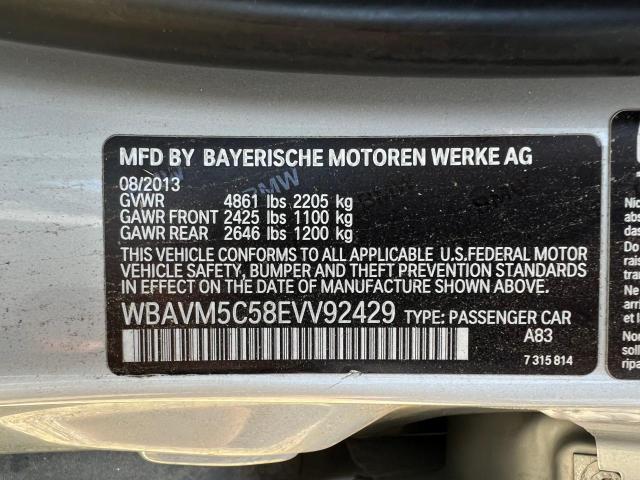 WBAVM5C58EVV92429 - 2014 BMW X1 XDRIVE35I SILVER photo 10