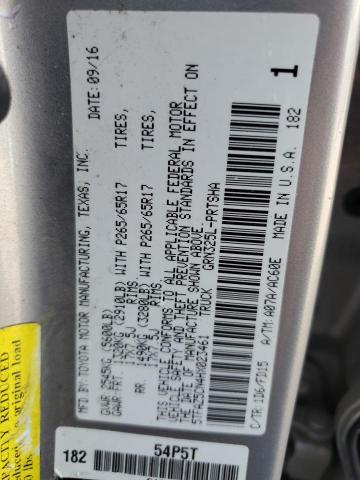 5TFAZ5CN4HX023461 - 2017 TOYOTA TACOMA DOUBLE CAB SILVER photo 12