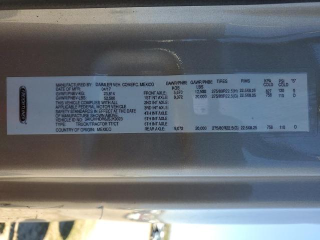 3AKJHHDR6JSJK9023 - 2018 FREIGHTLINER CASCADIA 1 Gris foto 10