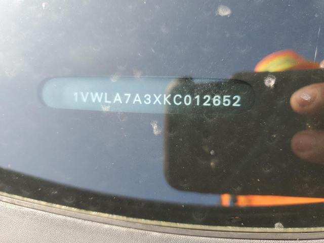 1VWLA7A3XKC012652 - 2019 VOLKSWAGEN PASSAT WOLFSBURG SILVER photo 12